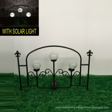 3 Glass Ball Solar Lights Metal Garden Decoration Fence Craft